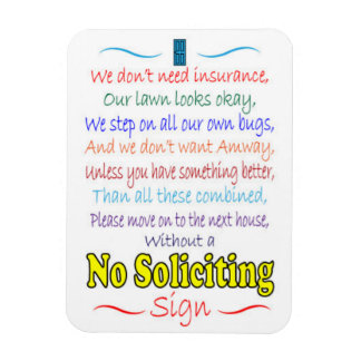 No Soliciting Sign Magnet