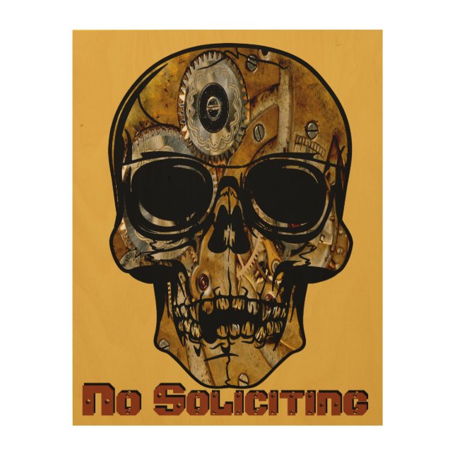 No Soliciting Skull Sign (Front)