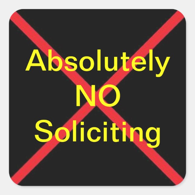NO Soliciting Sticker (Front)