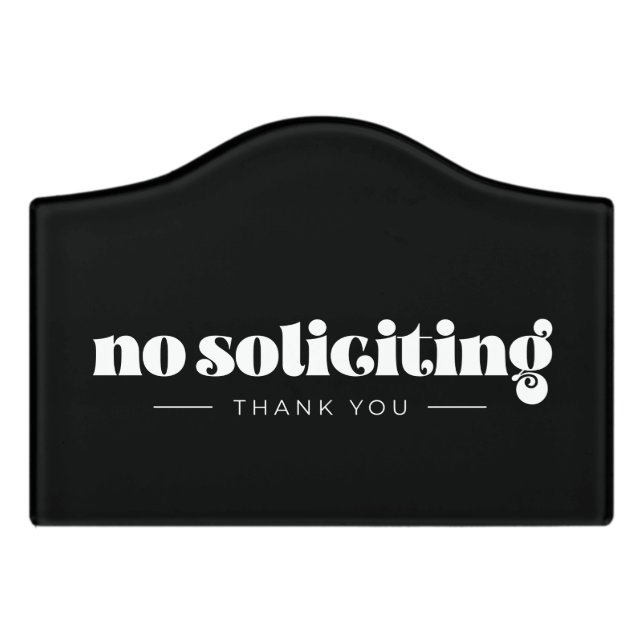 No soliciting Thank you front porch Door Sign (Small Crest Front)