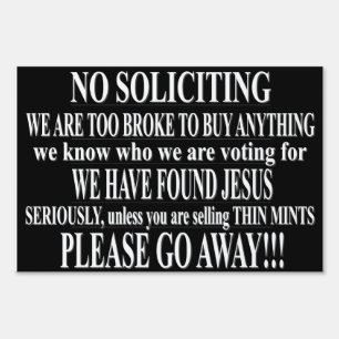 No Soliciting Yard Sign