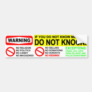 No Solicitors Door Sticker