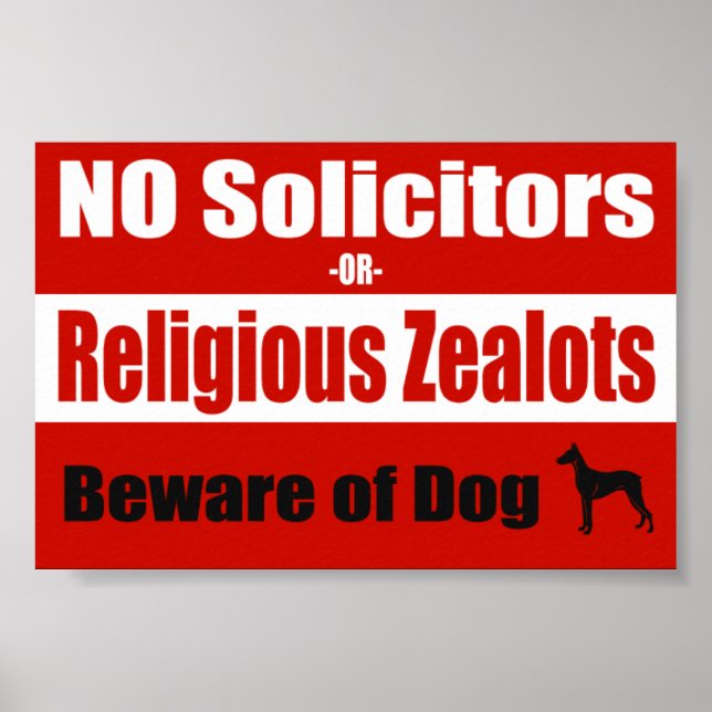 NO Solicitors Door/Window Poster (Front)