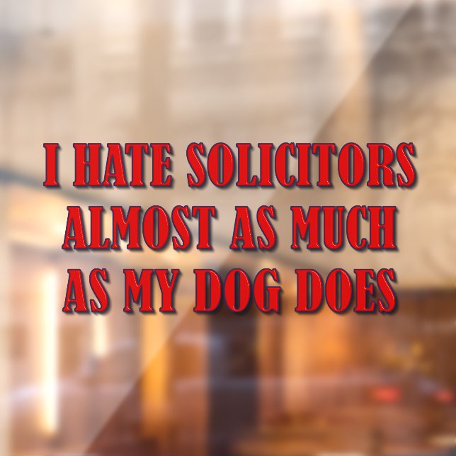 No Solicitors Window Cling (Sheet 2)