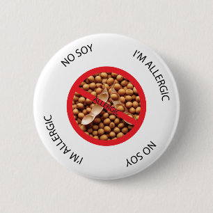 No Soy Allergy Alert Button