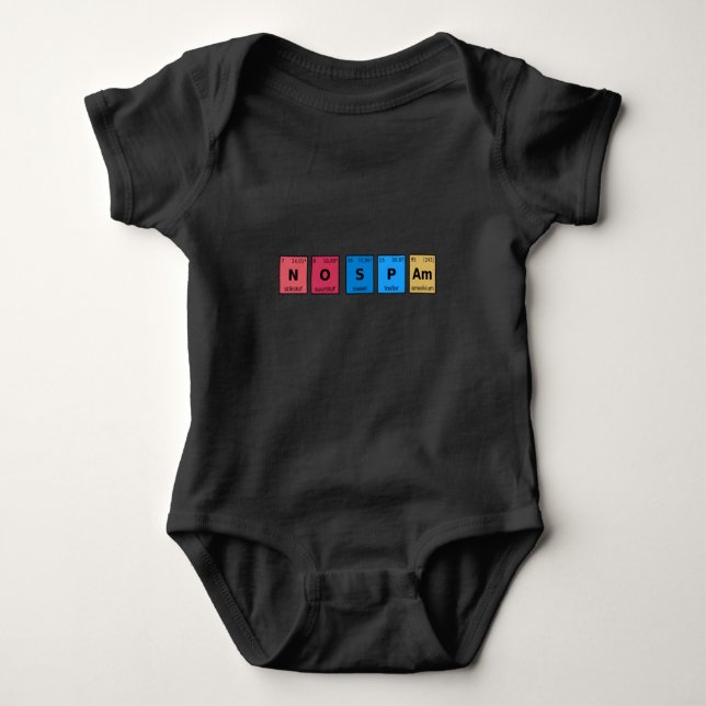 No Spam Periodic Table Baby Bodysuit (Front)