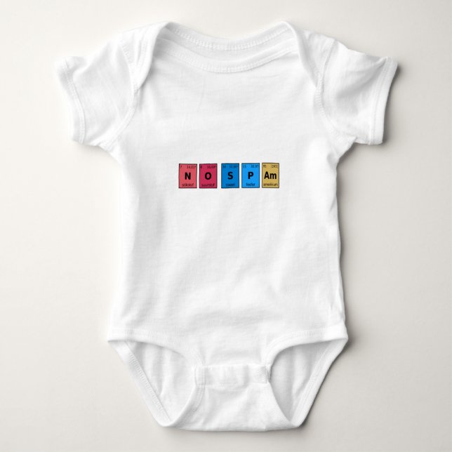 No Spam Periodic Table Baby Bodysuit (Front)