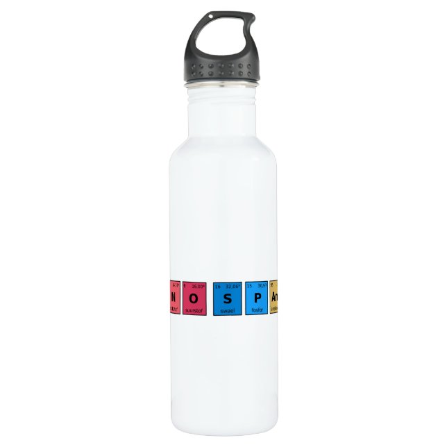 No Spam Periodic Table Stainless Steel Water Bottle (Front)