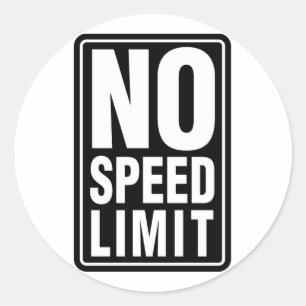 No Speed Limit Classic Round Sticker