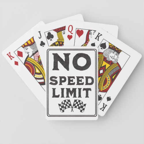 No Speed Limit_Vintage Print Playing Cards