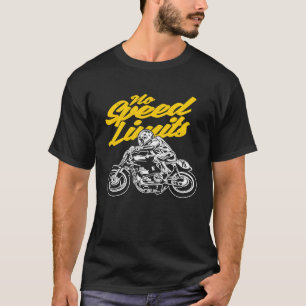 No Speed Limits Vintage Style Retro Motorcycle Rac T-Shirt
