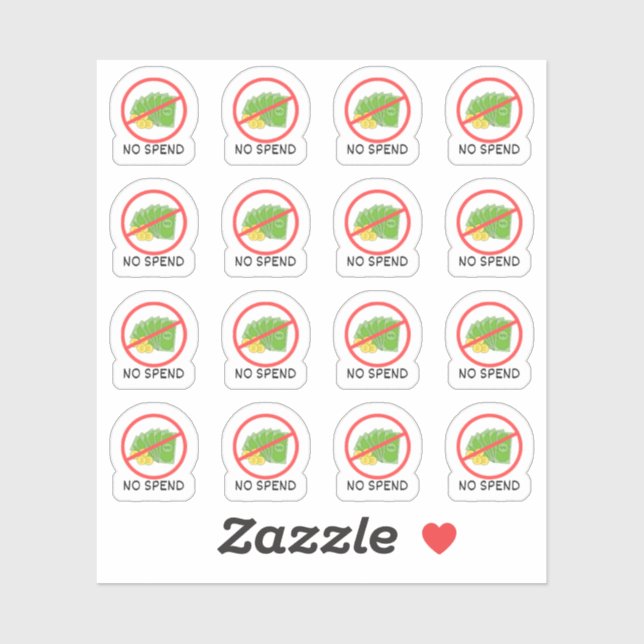 No Spend Day Money Saving Budget Tracking Planner Sticker (Sheet)
