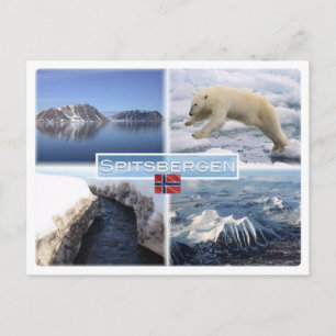 NO Spitsbergen - Svalbard - Fjord - Polar Bear - Postcard