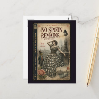 No Spoon Remains Faux Vintage Book Cover Postcard