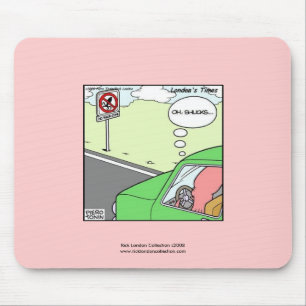 No Squid Zone Hilarious Cartoon Mouse Pad