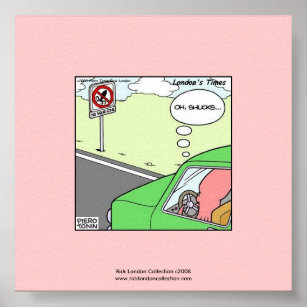 No Squid Zone Hilarious Cartoon Poster