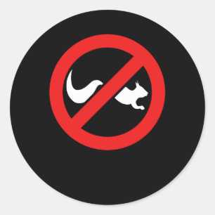 No squirrel with red ban symbol for all who don't classic round sticker
