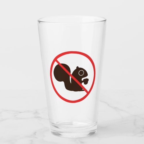 No Squirrels Glass