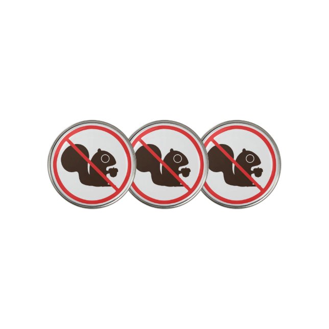 No Squirrels Golf Ball Marker (3 Up)