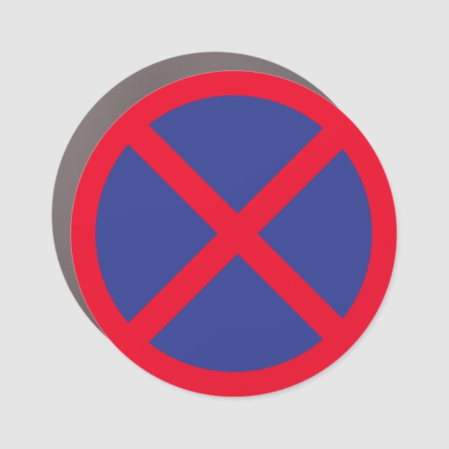 No Standing or Parking Circle Sign | Car Magnet (Front)