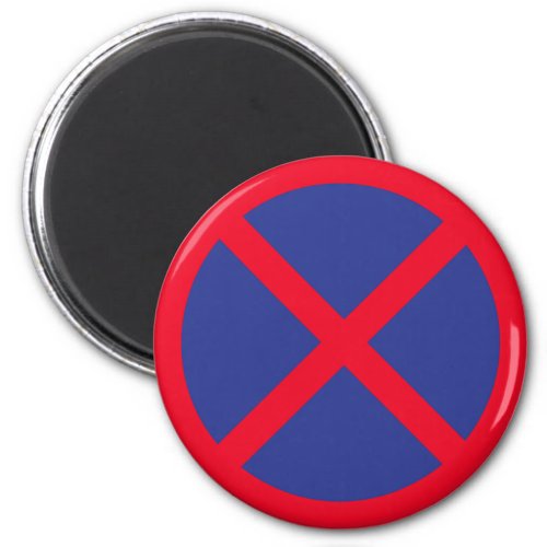 No Standing or Parking Red and Blue Sign  Magnet