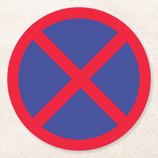 No Standing or Parking Sign | Round Coasters (Front)