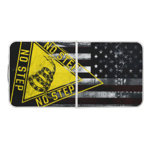 NO STEP ON SNAKE Gadsden American Flag Beer Pong Table