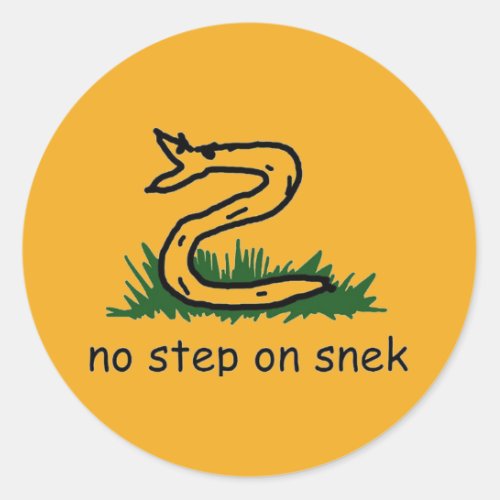 No Step on Snek Classic Round Sticker