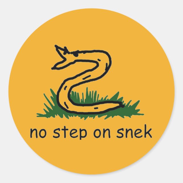 No Step on Snek Classic Round Sticker (Front)