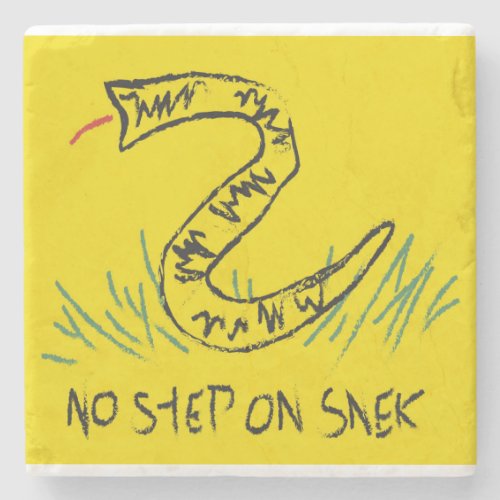 No Step On Snek Gadsden Flag Stone Coaster