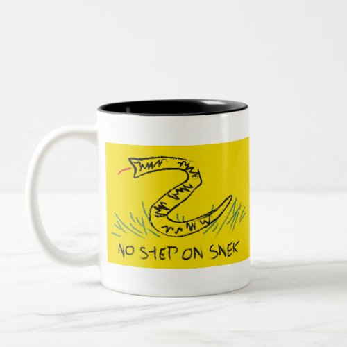 No Step on Snek Gadsden Flag Two_Tone Coffee Mug