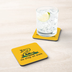 No step on snek memes Gadsden parody SnekRig x6 Beverage Coaster