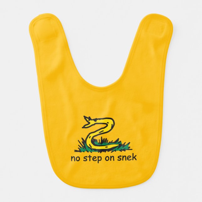 No step on snek memes Gadsden parody SnekRight Baby Bib (Front)