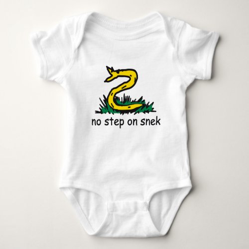 No step on snek memes Gadsden parody SnekRight Baby Bodysuit