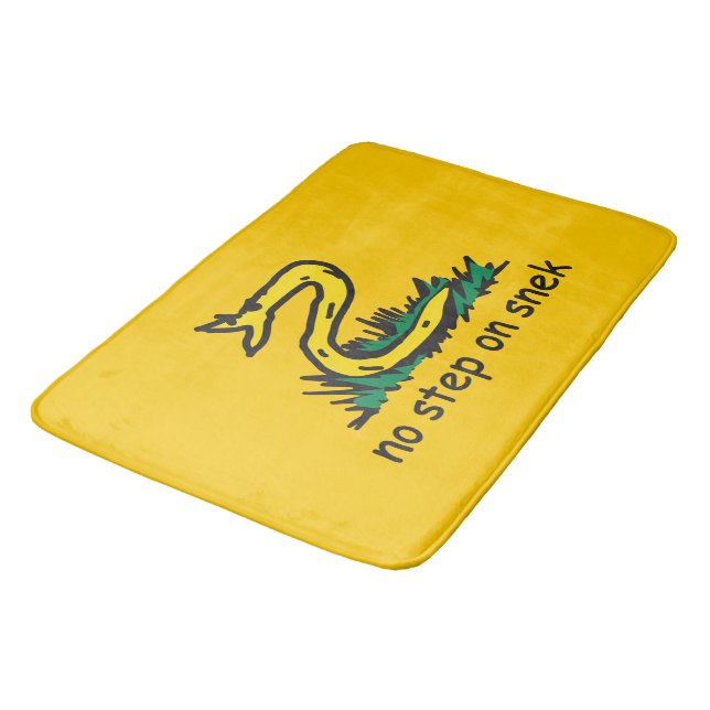 No step on snek memes Gadsden parody SnekRight Bath Mat (Angled)