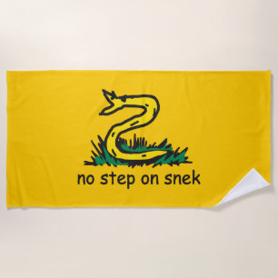 No step on snek memes Gadsden parody SnekRight Beach Towel