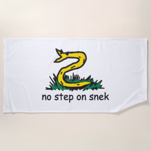 No step on snek memes Gadsden parody SnekRight Beach Towel