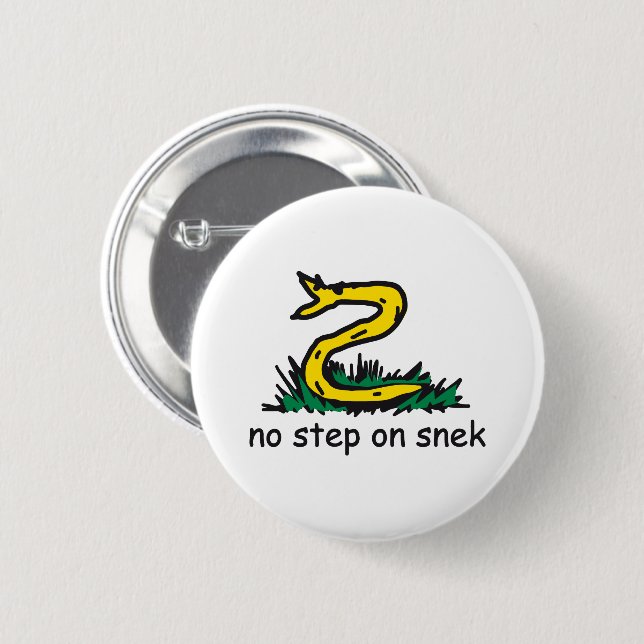 No step on snek memes Gadsden parody SnekRight Button (Front & Back)