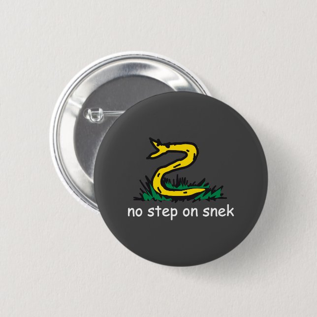 No step on snek memes Gadsden parody SnekRight Button (Front & Back)