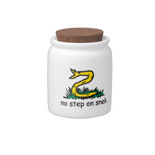 No step on snek memes Gadsden parody SnekRight Candy Jar