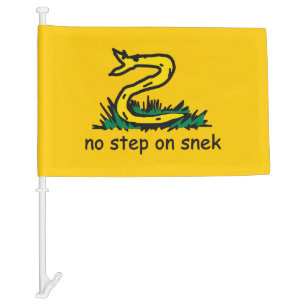 No step on snek memes Gadsden parody SnekRight Car Flag