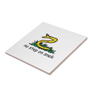 No step on snek memes Gadsden parody SnekRight Ceramic Tile