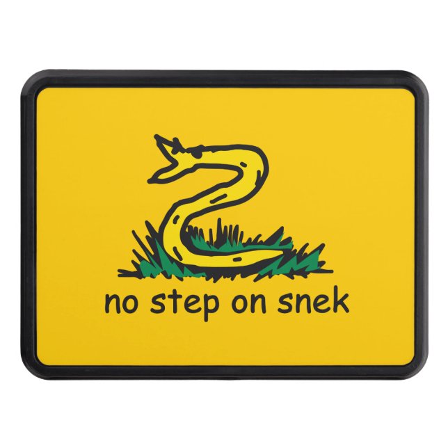 No step on snek memes Gadsden parody SnekRight Hitch Cover (Front)