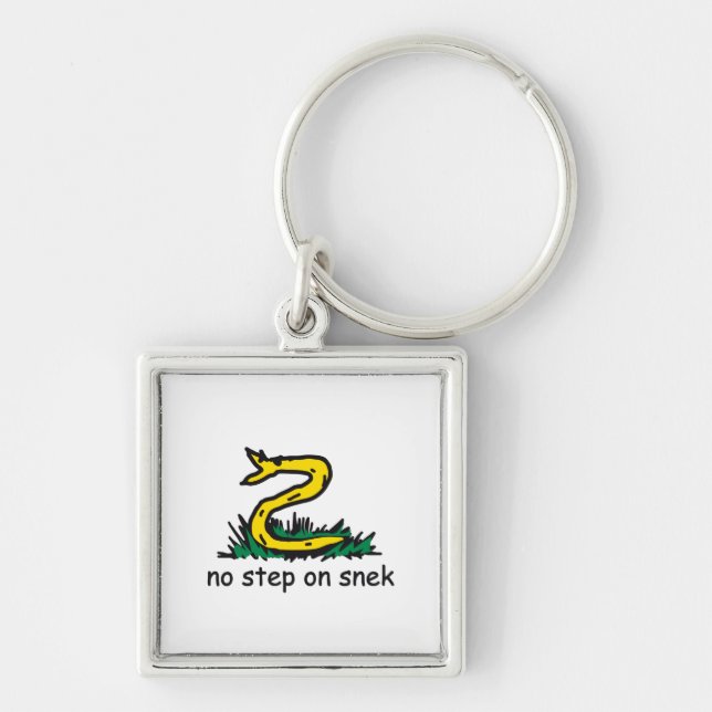 No step on snek memes Gadsden parody SnekRight Keychain (Front)