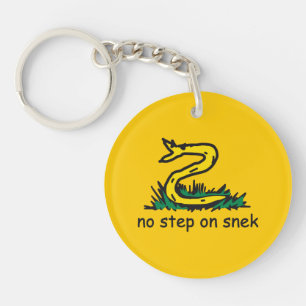 No step on snek memes Gadsden parody SnekRight Keychain