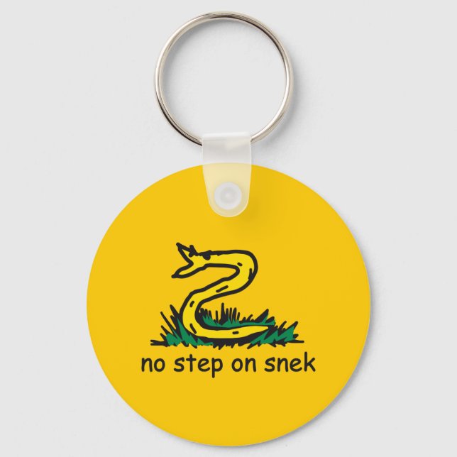 No step on snek memes Gadsden parody SnekRight Keychain (Front)