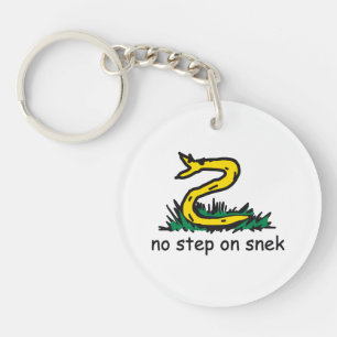 No step on snek memes Gadsden parody SnekRight Keychain