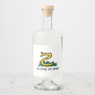 No step on snek memes Gadsden parody SnekRight Liquor Bottle Label