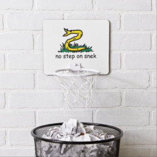 No step on snek memes Gadsden parody SnekRight Mini Basketball Hoop