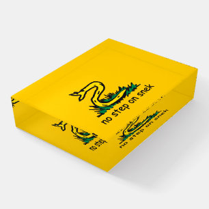 No step on snek memes Gadsden parody SnekRight Paperweight